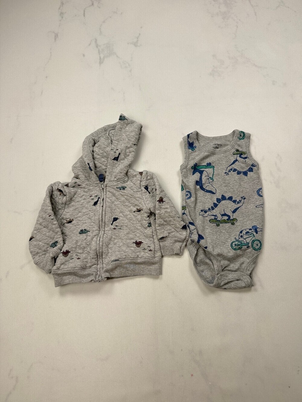 Carters Hoodie Bodysuit Set Gray Current Cozy Closet Staple - Boys 9m